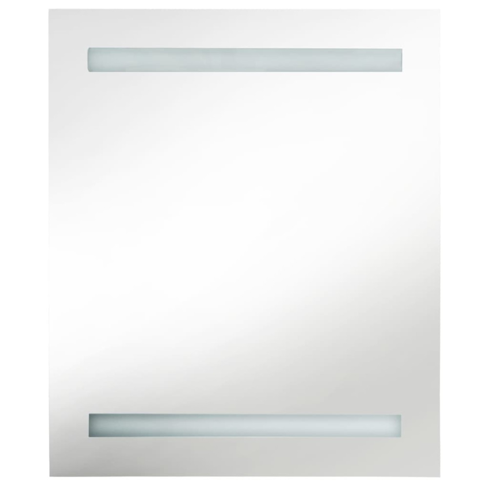 Produktbild för Badrumsspegel med skåp LED vit högglans 50x14x60 cm