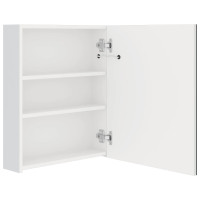 Produktbild för Badrumsspegel med skåp LED vit högglans 50x14x60 cm