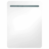 Produktbild för Badrumsspegel med skåp LED grå högglans 60x11x80 cm