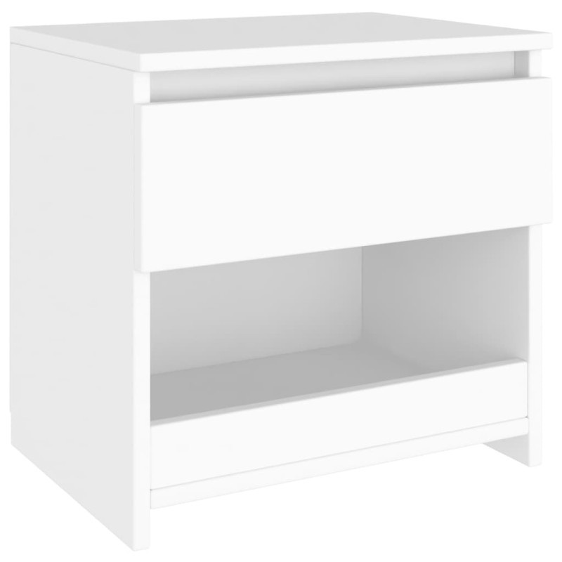 Produktbild för Sängbord vit 40x30x39 cm konstruerat trä