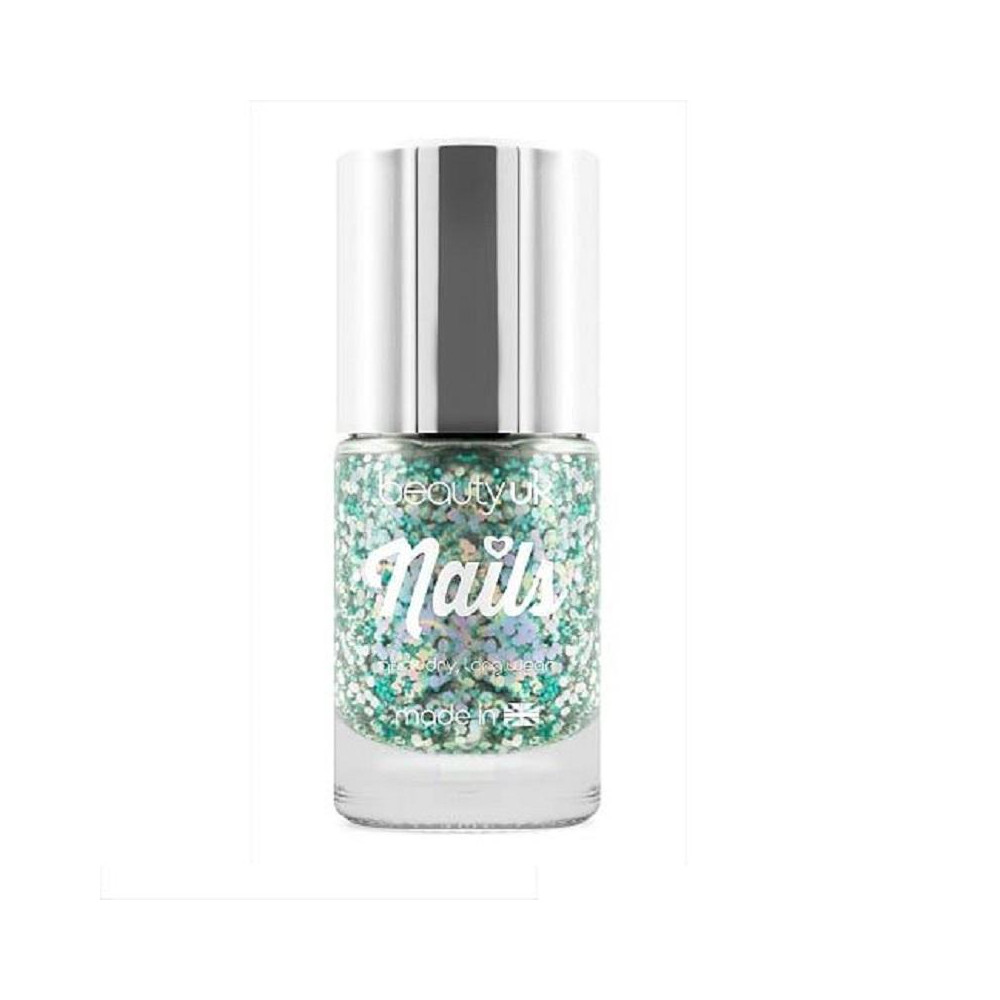 Produktbild för Beauty UK Glitter Nail Polish - Aurora Dream Green