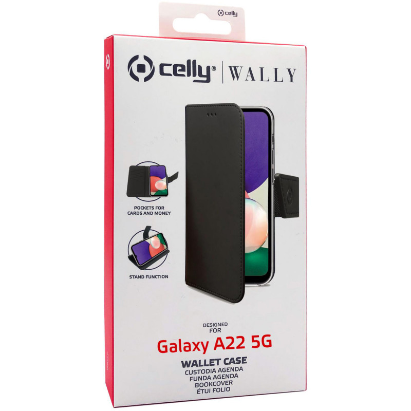 Produktbild för Wallet Case Galaxy A22 5G Svart