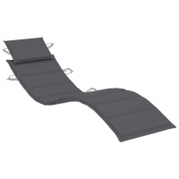 Produktbild för Solsäng med bord och dyna massivt akaciaträ