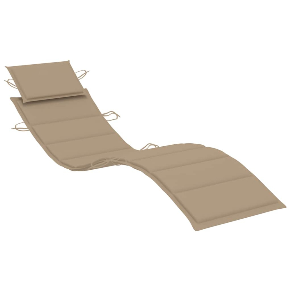 Produktbild för Solsäng med bord och dyna massivt akaciaträ