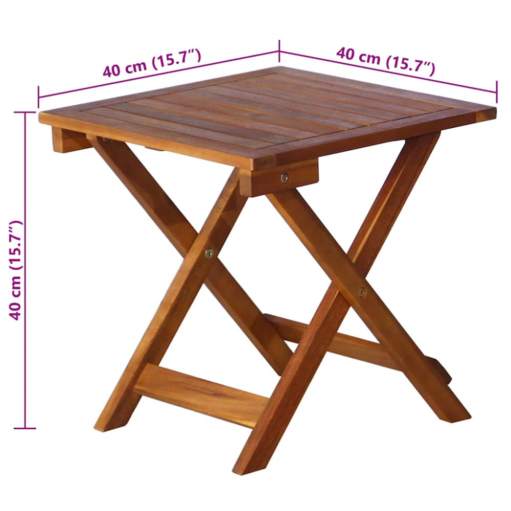 Produktbild för Solsäng med bord och dyna massivt akaciaträ