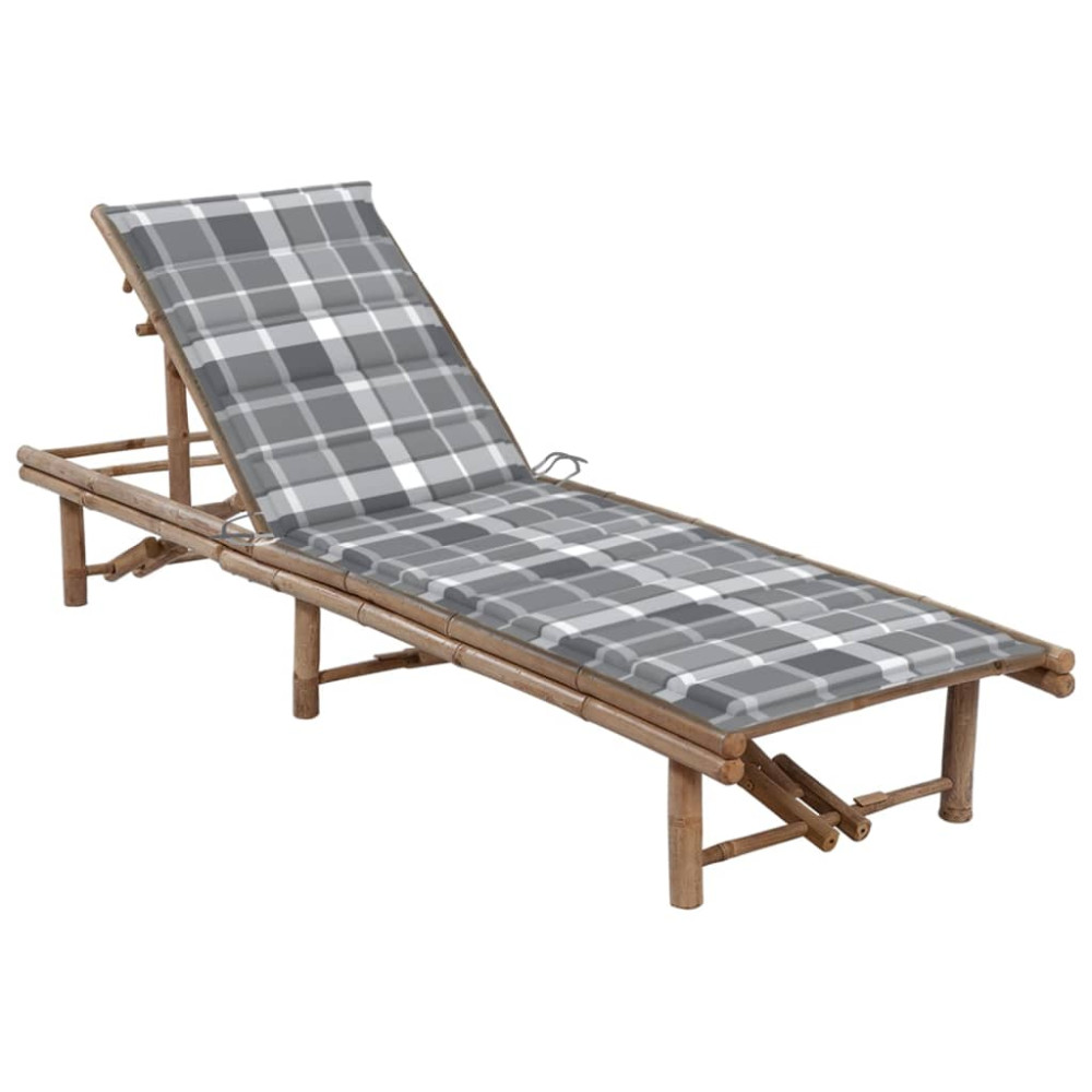Produktbild för Solsäng med dyna bambu