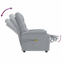 Produktbild för Elektrisk massagefåtölj ljusgrå tyg