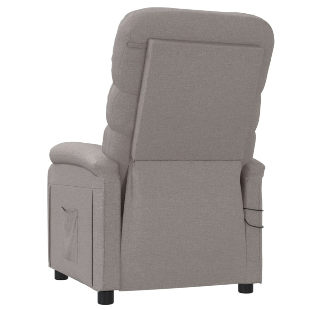 Produktbild för Elektrisk massagefåtölj taupe tyg