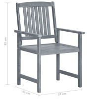 Produktbild för Trädgårdsstolar med dynor 6 st massivt akaciaträ grå