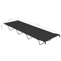 Produktbild för Campingsäng 180x60x19 cm oxfordtyg och stål svart