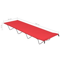 Produktbild för Campingsäng 180x60x19 cm oxfordtyg och stål röd