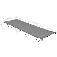 Produktbild för Campingsäng 180x60x19 cm oxfordtyg och stål grå