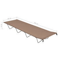 Produktbild för Campingsäng 180x60x19 cm oxfordtyg och stål taupe