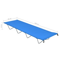 Produktbild för Campingsängar 2 st 180x60x19 cm oxfordtyg och stål blå
