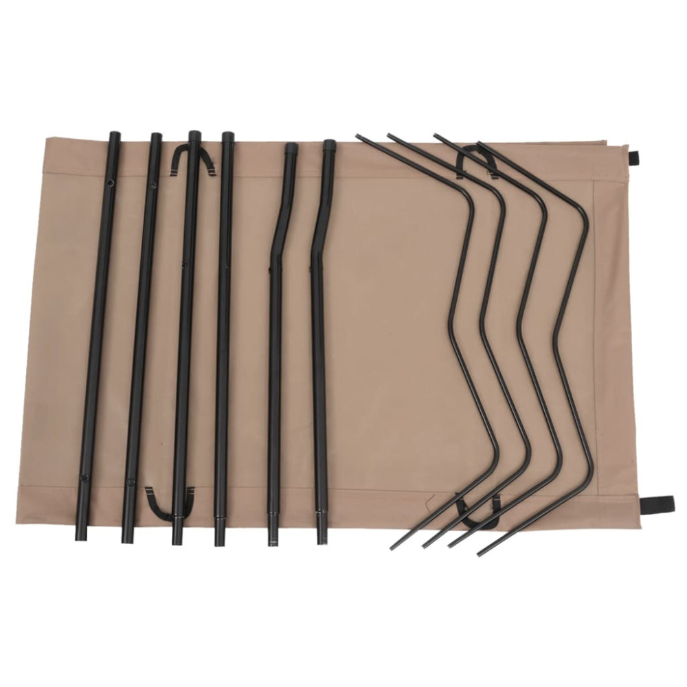 Produktbild för Campingsängar 2 st 180x60x19 cm oxfordtyg och stål taupe