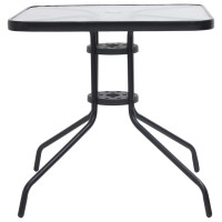 Produktbild för Trädgårdsbord svart 70x70x70 cm stål