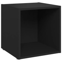Miniatyr av produktbild för Tv-bänk svart 37x35x37 cm konstruerat trä