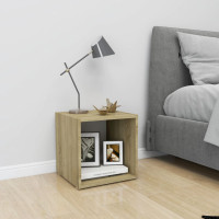 Produktbild för TV-bänk vit och sonoma-ek 37x35x37 cm konstruerat trä