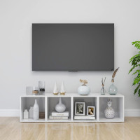 Produktbild för TV-bänk 4 st vit högglans 37x35x37 cm konstruerat trä