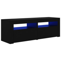 Miniatyr av produktbild för TV-bänk med LED-belysning svart 120x35x40 cm