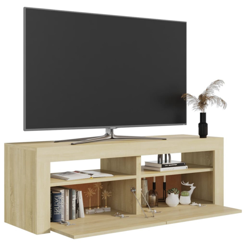 Produktbild för TV-bänk med LED-belysning sonomaek 120x35x40 cm