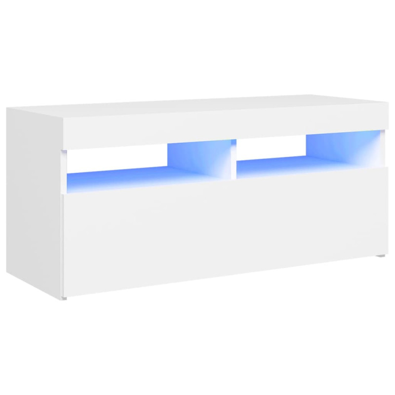 Produktbild för TV-bänk med LED-belysning vit 90x35x40 cm