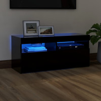Miniatyr av produktbild för TV-bänk med LED-belysning svart 90x35x40 cm