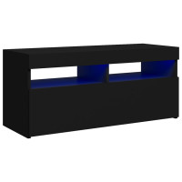 Miniatyr av produktbild för TV-bänk med LED-belysning svart 90x35x40 cm
