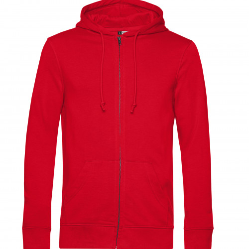 B and C Collection B&C Organic Zipped Hood Red