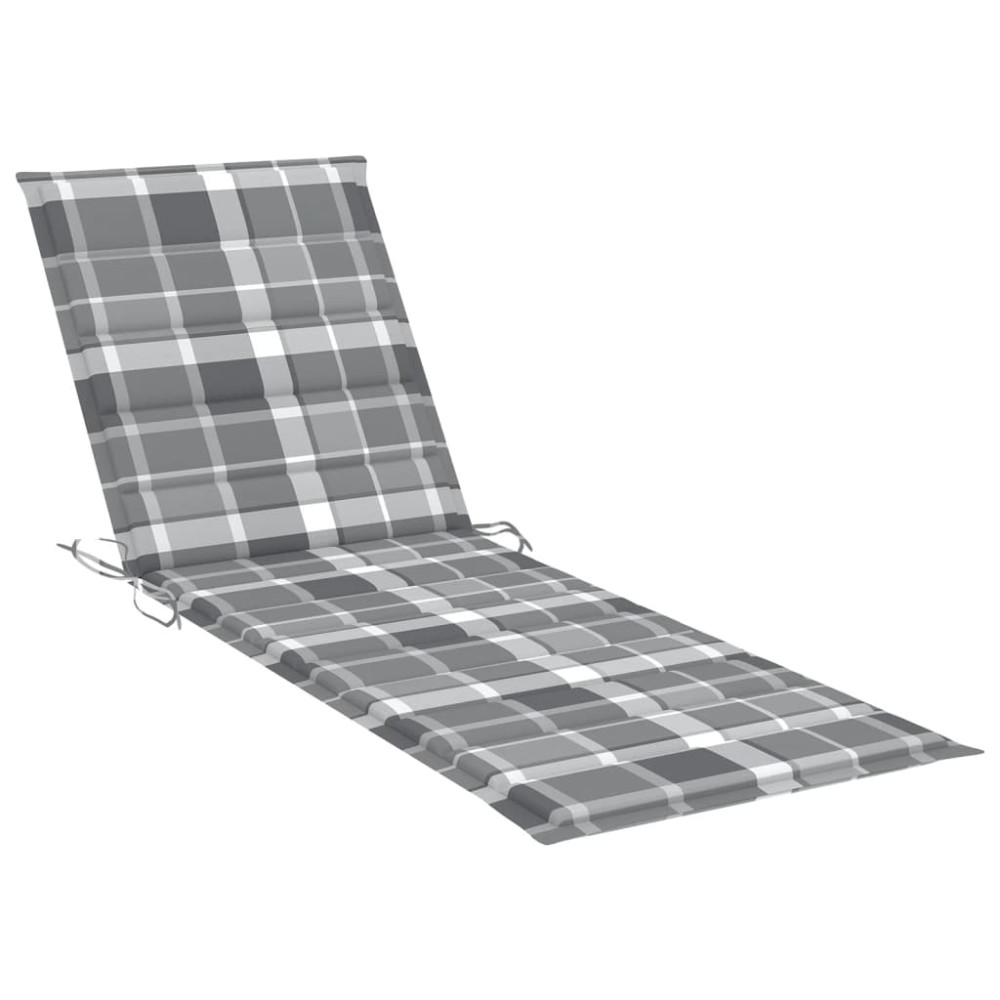 Produktbild för Solsäng för 2 med dyna grå massivt akaciaträ