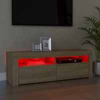 Miniatyr av produktbild för TV-bänk med LED-belysning sonoma-ek 120x35x40 cm
