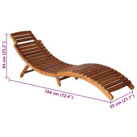 Produktbild för Solsäng med bord och dyna massivt akaciaträ