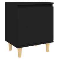 Miniatyr av produktbild för Sängbord med massiva ben svart 40x30x50 cm