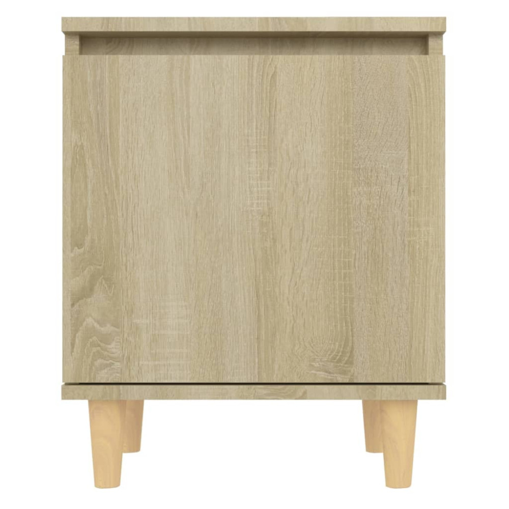 Produktbild för Sängbord med massiva träben sonoma-ek 40x30x50 cm