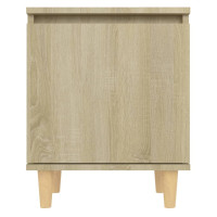 Produktbild för Sängbord med massiva träben sonoma-ek 40x30x50 cm