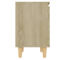 Produktbild för Sängbord med massiva träben sonoma-ek 40x30x50 cm