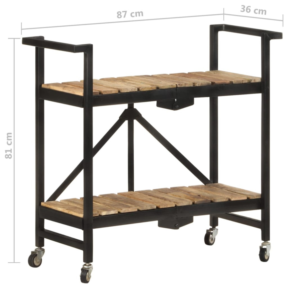 Produktbild för Köksvagn 87x36x81 cm massivt mangoträ