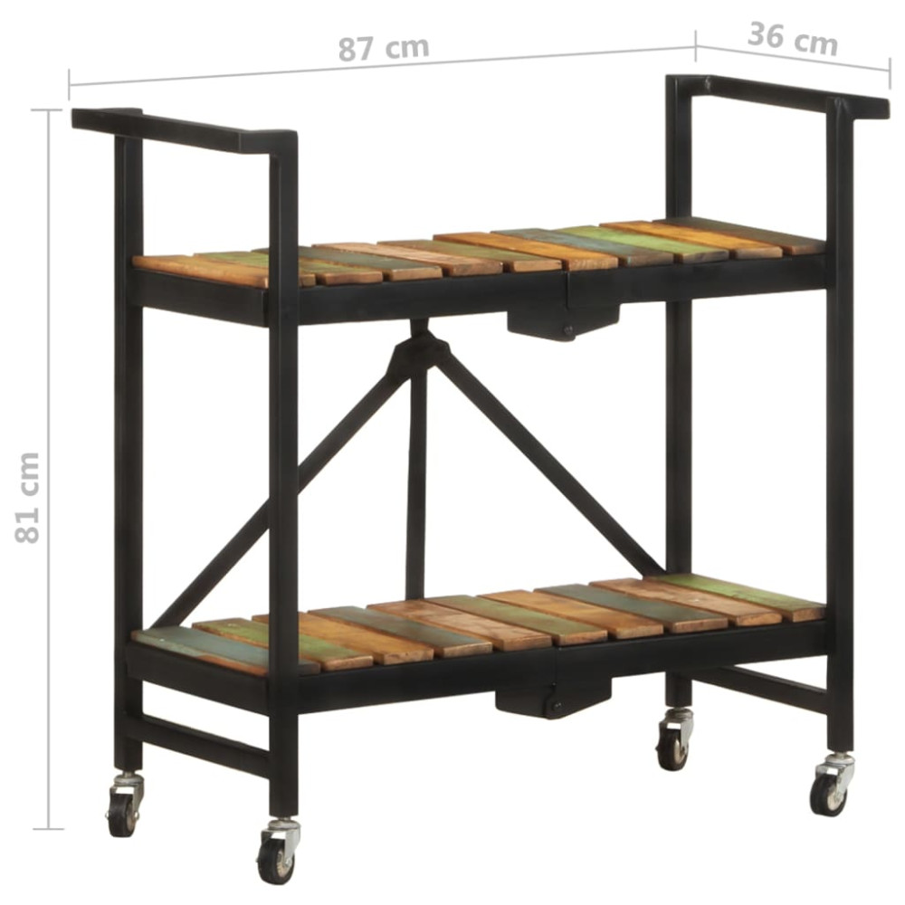 Produktbild för Köksvagn 87x36x81 cm massivt återvunnet trä