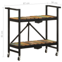Produktbild för Köksvagn 87x36x81 cm massivt återvunnet trä
