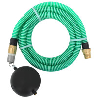 Produktbild för Sugslang med kopplingar mässing grön 1,1" 3 m PVC