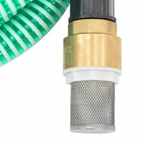Produktbild för Sugslang med kopplingar mässing grön 1,1" 5 m PVC