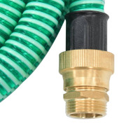 Produktbild för Sugslang med kopplingar mässing grön 1,1" 5 m PVC