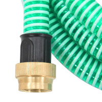 Produktbild för Sugslang med kopplingar mässing grön 1,1" 7 m PVC