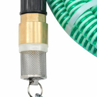 Produktbild för Sugslang med kopplingar mässing grön 1,1" 20 m PVC