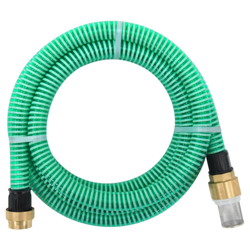 vidaXL Sugslang med kopplingar mässing grön 1,1" 25 m PVC