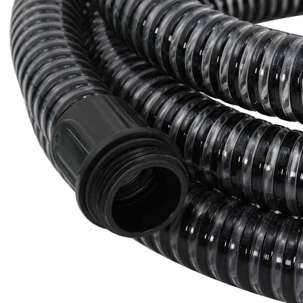 Produktbild för Sugslang med kopplingar mässing svart 1,1" 3 m PVC