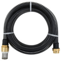 Produktbild för Sugslang med kopplingar mässing svart 1,1" 4 m PVC