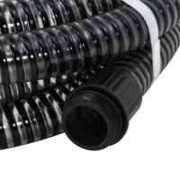 Produktbild för Sugslang med kopplingar mässing svart 1,1" 4 m PVC