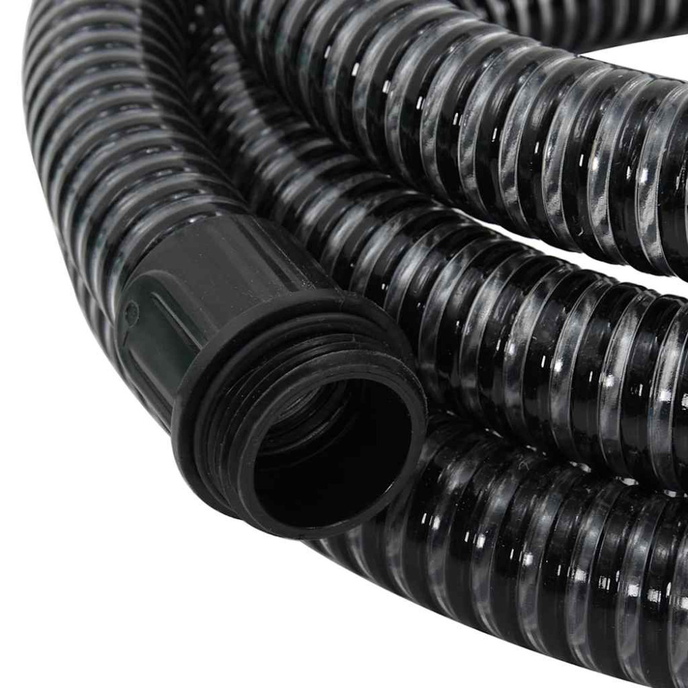 Produktbild för Sugslang med kopplingar mässing svart 1,1" 15 m PVC