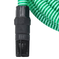 Produktbild för Sugslang med kopplingar mässing grön 1" 7 m PVC